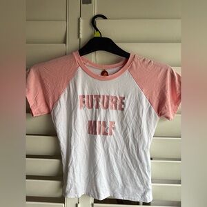 Omaighty Pink and White future milf top sz s